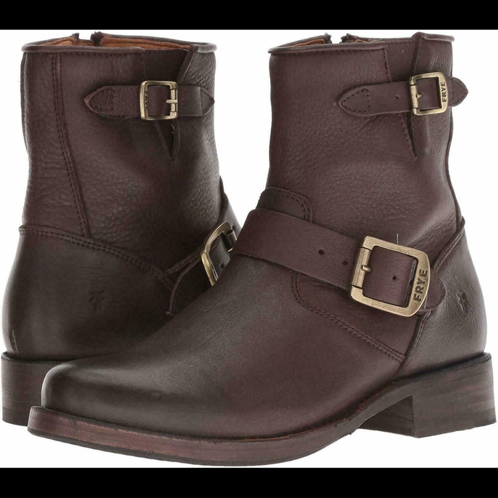 Frye Vicky Dark Brown Leather Boots